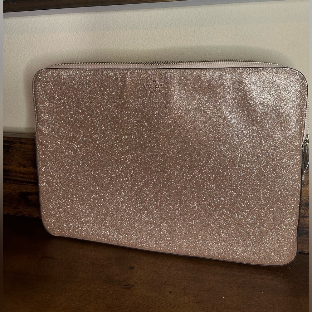 Kate Spade NWT $110 MSRP Rose Gold Glitter Tablet Sleeve